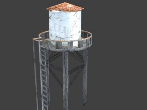water tower daeobj 3D Model