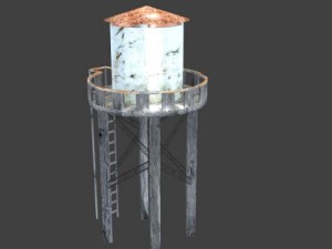 water tower daeobj 3D Model