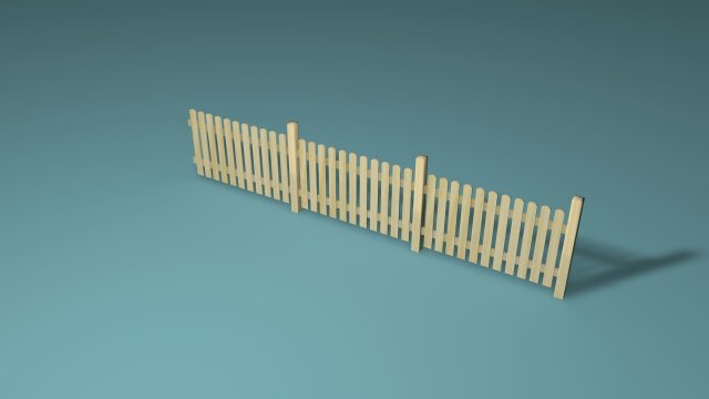 wooden fence Model 3D .c4d .max .obj .3ds .fbx .stl .blend 