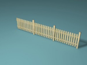 wooden fence Model 3D