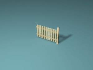 wooden fence Model 3D