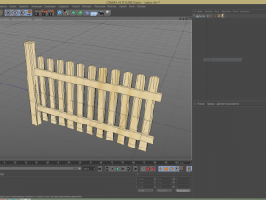 wooden fence Model 3D