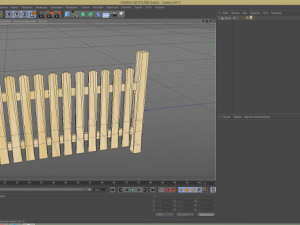 wooden fence Model 3D