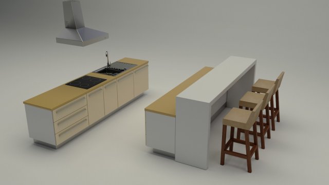 kitchen cabinet set 3D Model .c4d .max .obj .3ds .fbx .stl .blend 