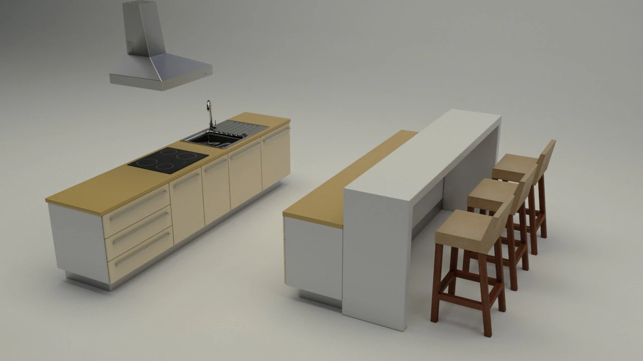 kitchen cabinet set 3D Model .c4d .max .obj .3ds .fbx .stl .blend 
