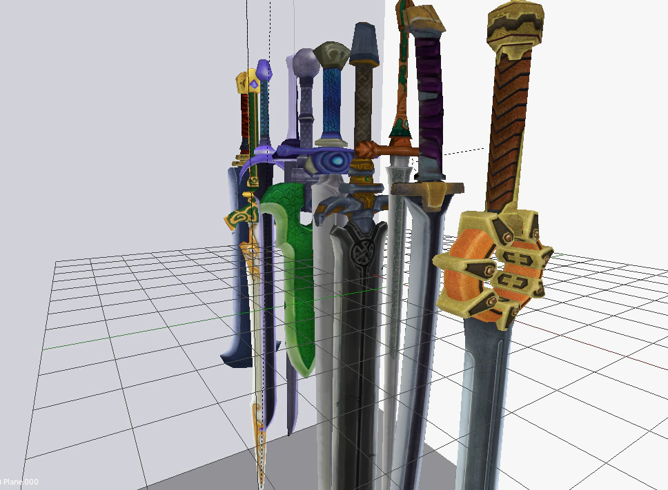 10 fantastic swords 3D Model .c4d .max .obj .3ds .fbx .stl .blend 