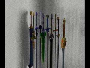 10 fantastic swords 3D Model