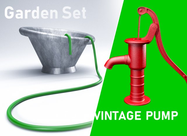 hand water pump 3D मॉडल .c4d .max .obj .3ds .fbx .stl .blend 