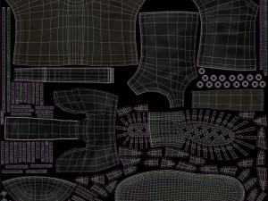 military boots Modèle 3D