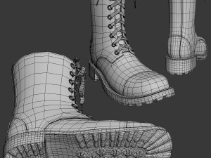 military boots Modèle 3D