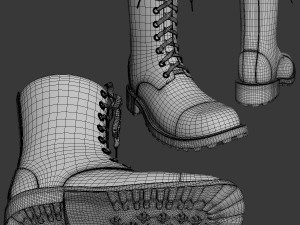 military boots Modèle 3D