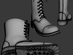 military boots Modèle 3D