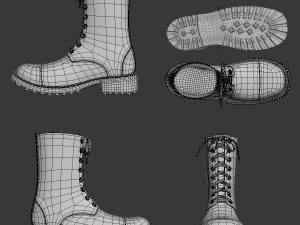 military boots Modèle 3D