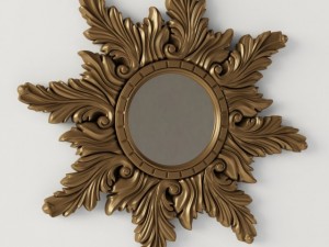 round mirror sun Modello 3D