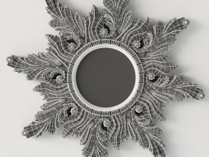 round mirror sun Modello 3D