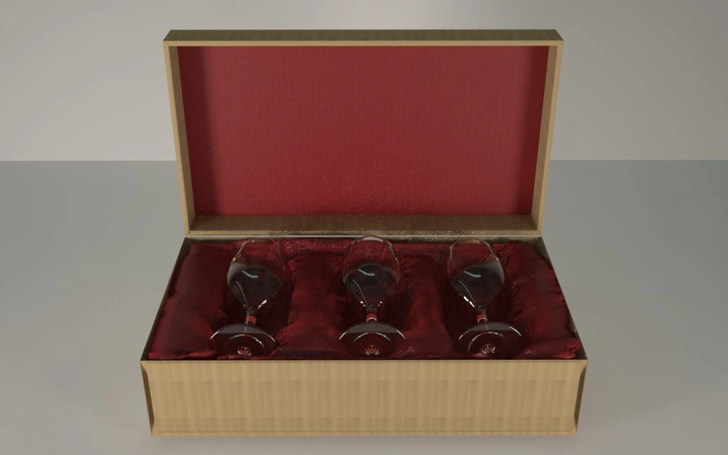 glazen beker in de doos 3D Model .c4d .max .obj .3ds .fbx .stl .blend 