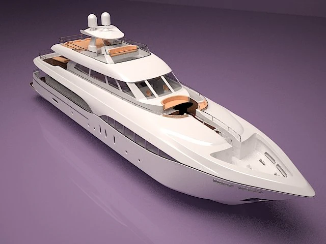 yacht 3D Model .c4d .max .obj .3ds .fbx .stl .blend 