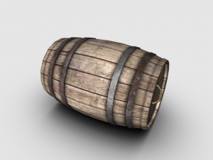 wooden barrel 3D 模型