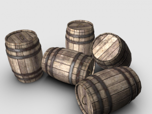 wooden barrel 3D 模型