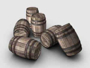 wooden barrel 3D 模型