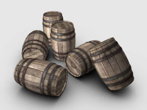 wooden barrel 3D Model