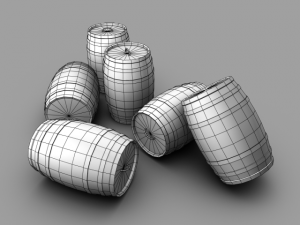 wooden barrel 3D 模型