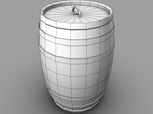wooden barrel 3D 模型