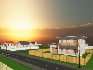 Low-Poly-Stadthauspaket 3D Modell