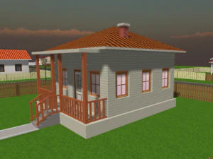 low poly city house pack 3D Model