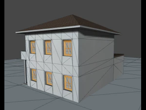 low poly city house pack 3D Model