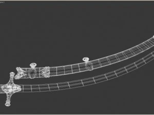 saber with scabbard 3D Model