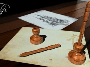 pen in the old style Model 3D