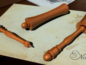 pen with wood Model 3D