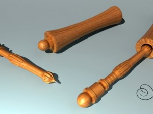 pen with wood 3D 모델