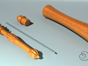 pen with wood 3D 모델