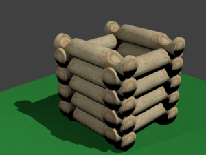 wooden well Model 3D