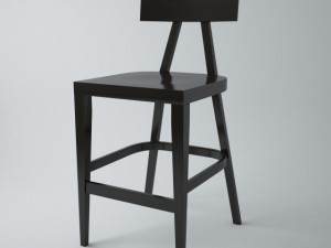 bst0336 wooden bar stool Modello 3D