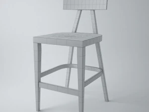 bst0336 wooden bar stool 3D Model