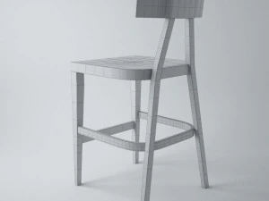 bst0336 wooden bar stool 3D Model