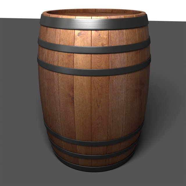 wooden barrel Modelo 3D .c4d .max .obj .3ds .fbx .stl .blend 