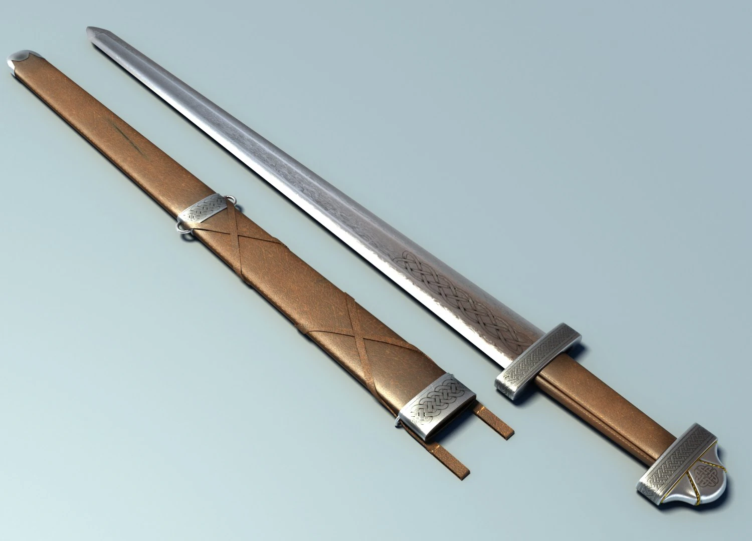 viking sword 3D Model .c4d .max .obj .3ds .fbx .stl .blend 