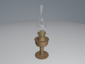 old table lamp no lamp inside Model 3D