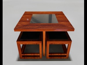 cafe table set Model 3D