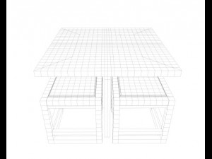 cafe table set Modelo 3D
