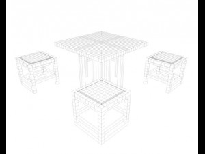 cafe table set Modelo 3D