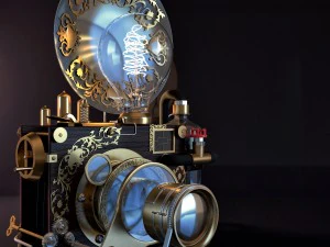카메라 스팀펑크 3D 모델