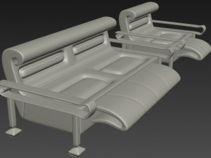 sofa and armchair 3D Модель