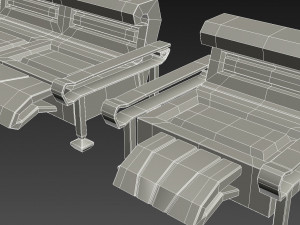sofa and armchair 3D Модель