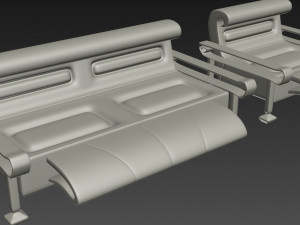 sofa and armchair 3D Модель