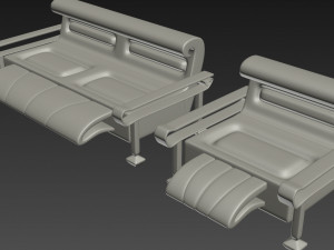 sofa and armchair 3D Модель